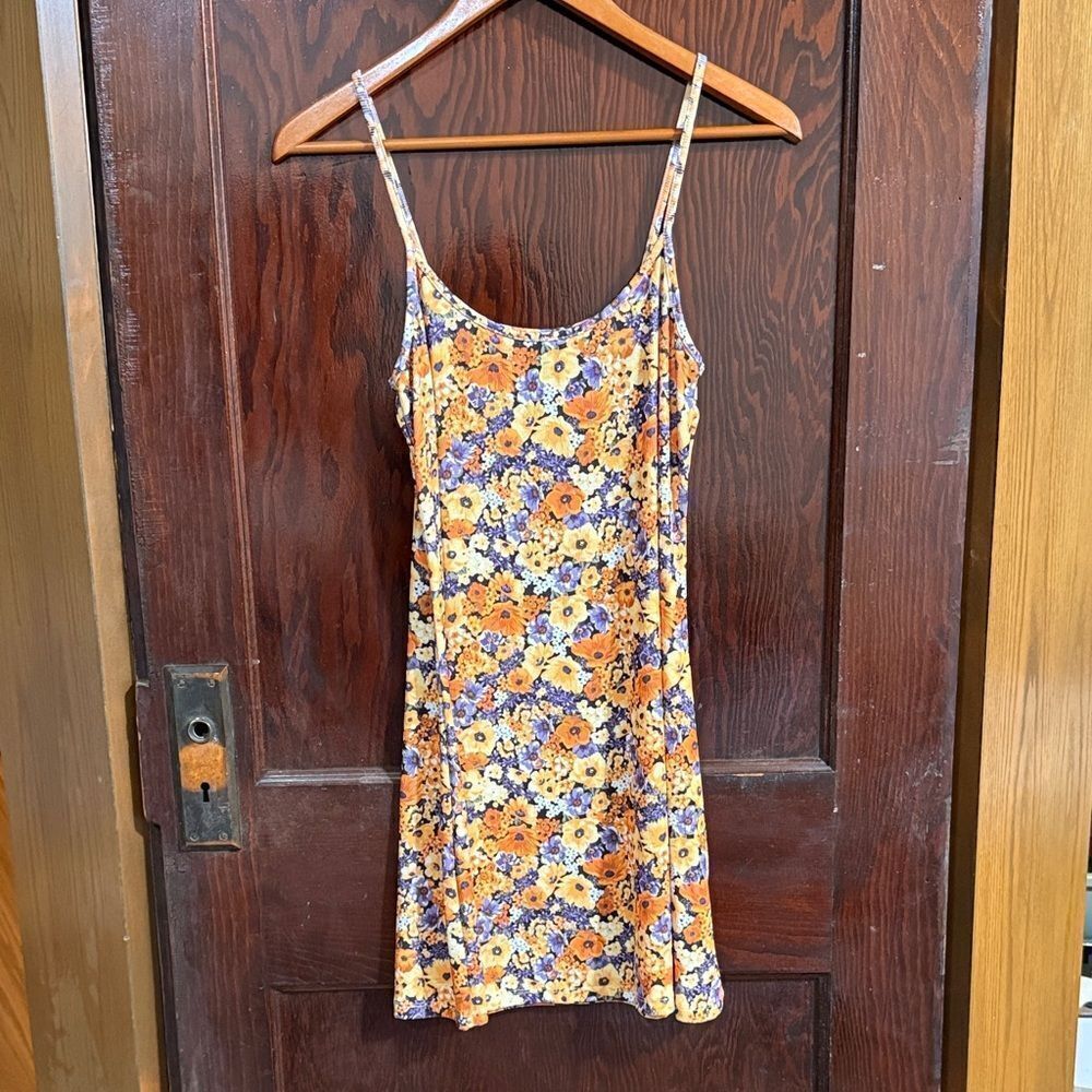 H&M Floral Midi Dress - Orange and Purple